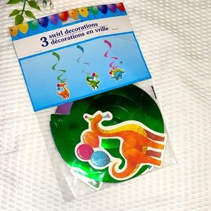 Dinosaur Swirl Decorations - Green and Orange